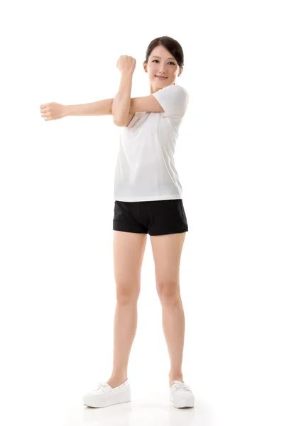 Girl doing stretch exercise — Stock Photo, Image