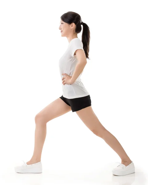 Girl doing stretch exercise — Stock Photo, Image