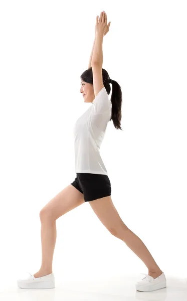 Girl doing stretch exercise — Stock Photo, Image