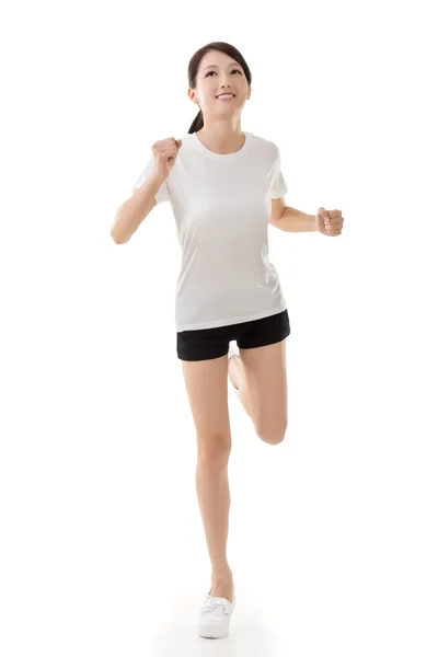 Mulher asiática correndo — Fotografia de Stock