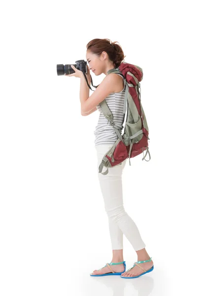 Vrouw neemt beelden — Stockfoto