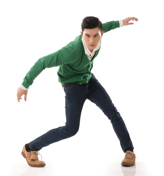 Asian guy with dramatic pose — Stock Photo, Image