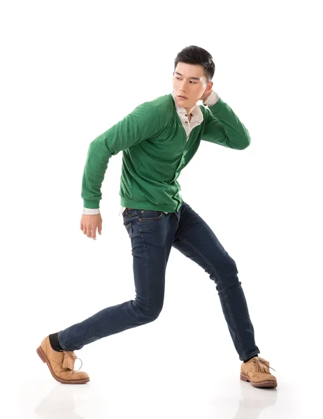 Asian guy with dramatic pose — Stock Photo, Image