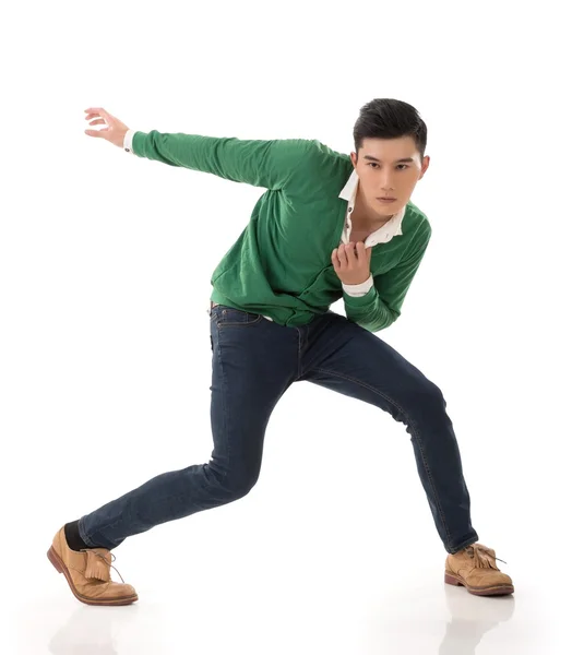 Asian guy with dramatic pose — Stock Photo, Image