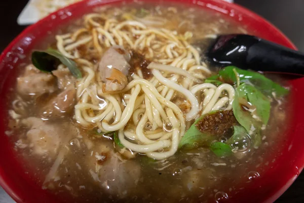 Fideos Sopa Espesados Taiwaneses Con Potaje Cordero Calamar —  Fotos de Stock