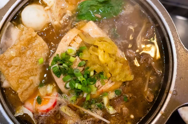 traditional Taiwanese snacks of stinky tofu hot pot at Taiwan