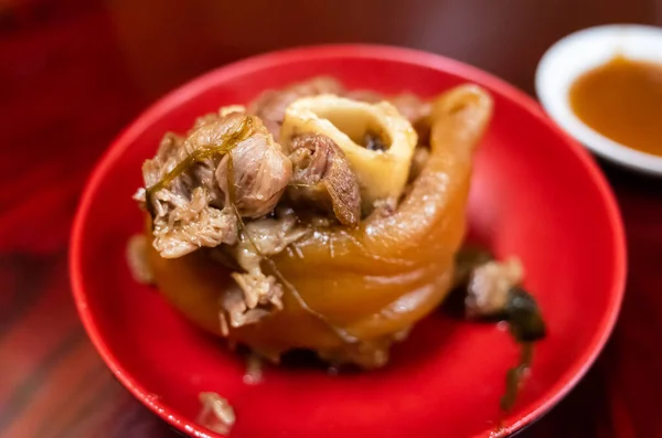 Taiwanez Picioare Porc Împletite Mâncare Tradițională Într Restaurant — Fotografie, imagine de stoc