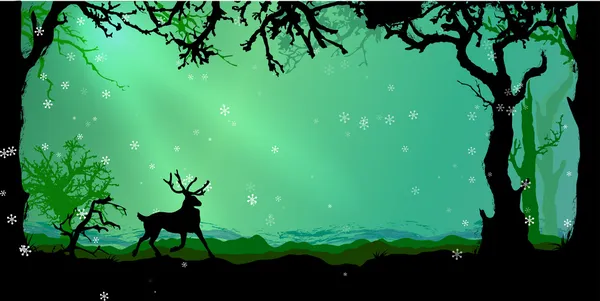 Magic Winter forest vector background — Stock Vector