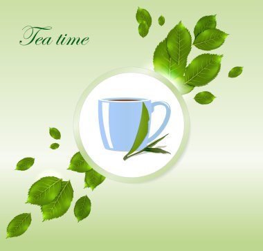 Çay saati vektör arka plan