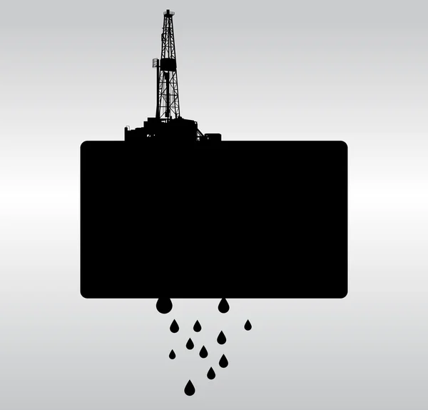 Oil drilling b&w background — Stock Vector