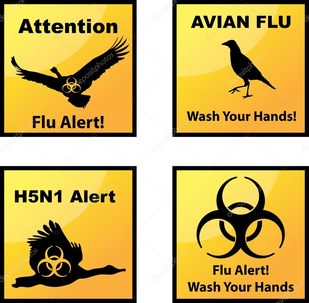 Avian flu alerts icons