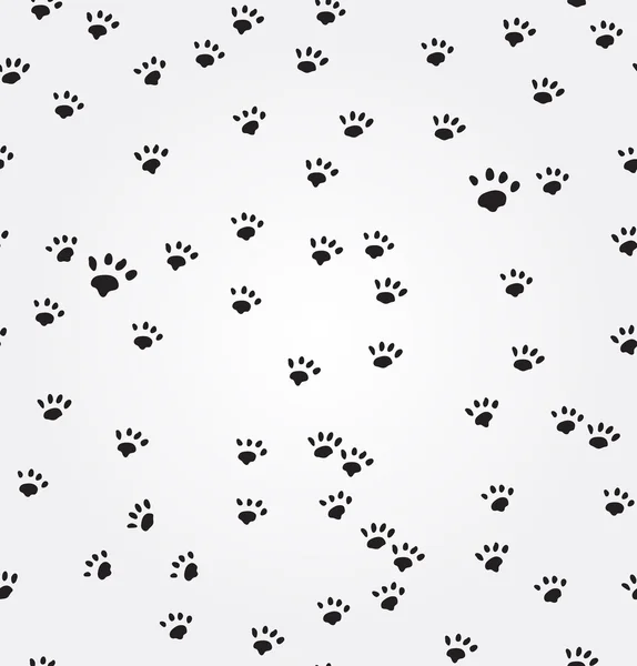 Cat Paw Prints vector seamless background — Stock Vector