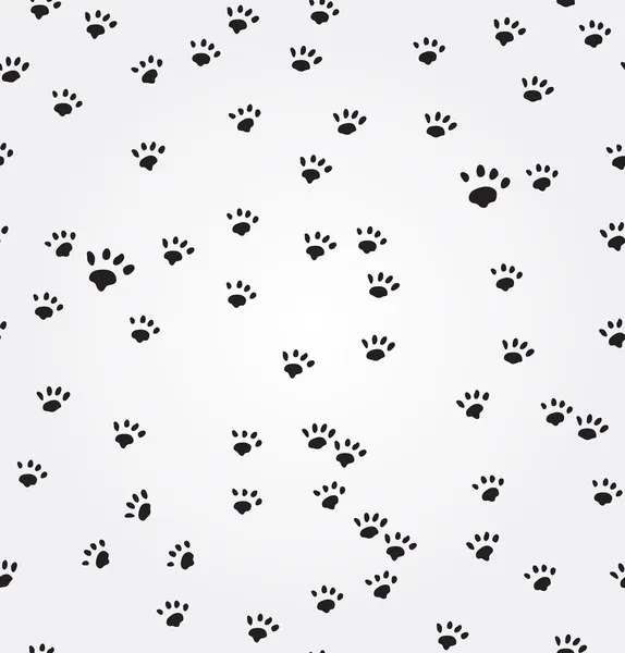 Cat paw prints vector naadloze achtergrond — Stockvector