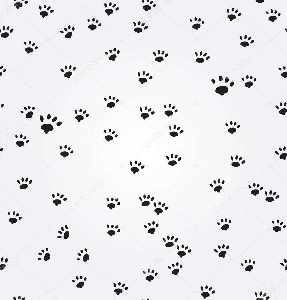 Cat Paw Prints vector seamless background