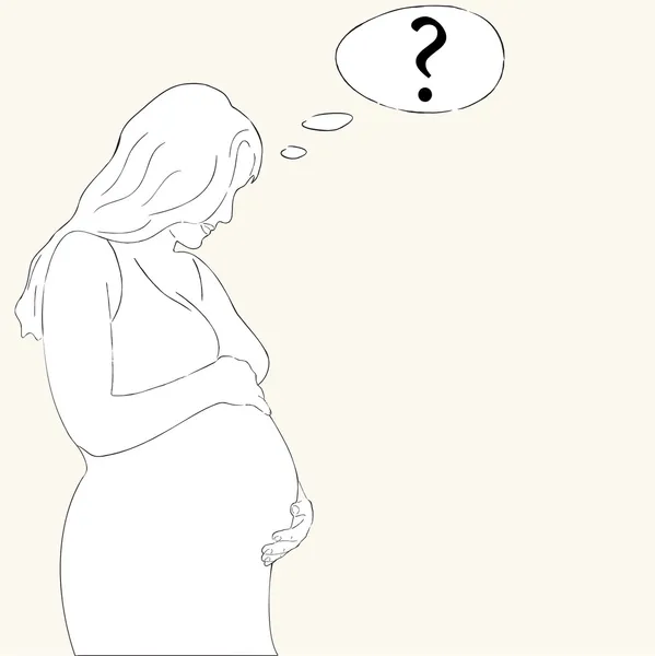 Gravid kvinna questionning — Stock vektor