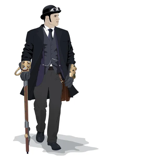 Vector steampunk man — Stockvector