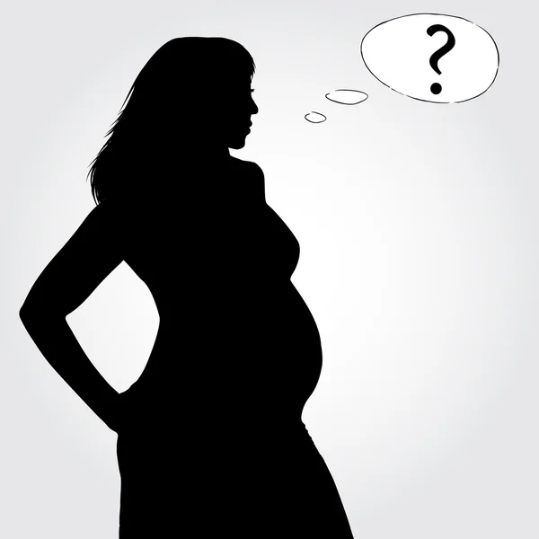 Femme enceinte questionnant — Image vectorielle