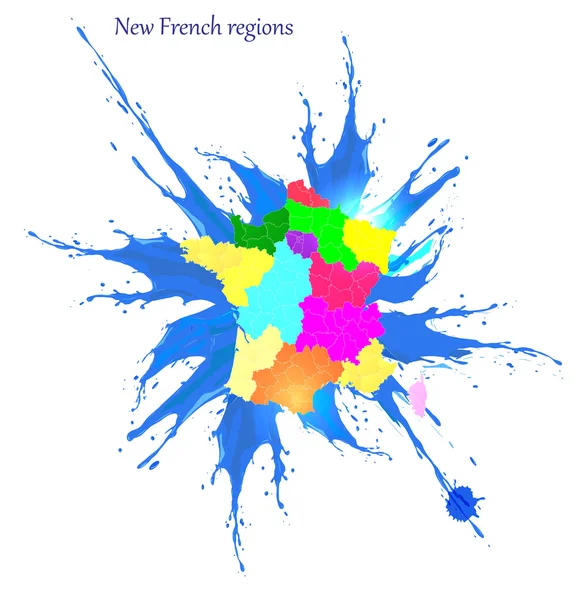 Nuevas regiones francesas. Nouvelles regiones de Francia . — Vector de stock