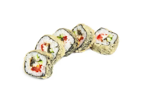 Rolo de sushi isolado em branco — Fotografia de Stock