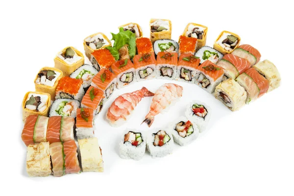 Different Sushi and rolls border — Stock Photo, Image