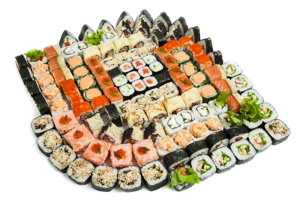 Different Sushi and rolls border — Stock Photo, Image