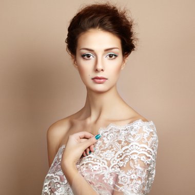 güzel genç kadın fotoğrafı. Vintage tarzı