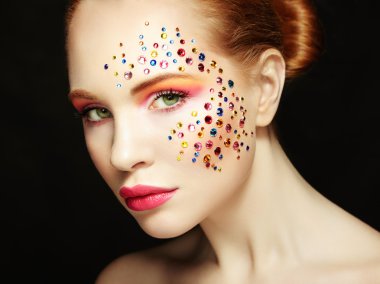 Beauty portrait of woman with beautiful makeup