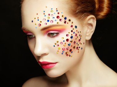 Beauty portrait of woman with beautiful makeup