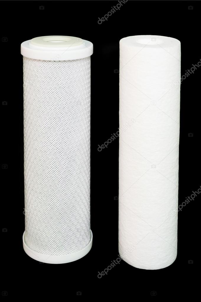 Cartridge for water filter on a black background
