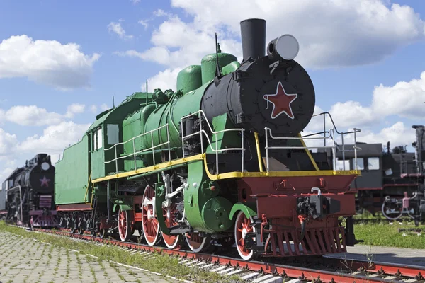 The old passenger Soviet locomotive — Stock Photo, Image