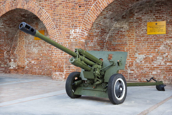 RUSSIA, NIZHNY NOVGOROD - AUG 06, 2014: Soviet anti-tank 76 mm gun of the Second World War, ZIS-3