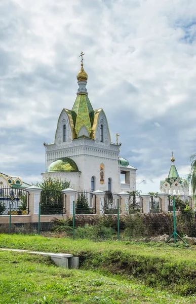 Iglesia Intercesión Santísima Virgen María Granja Novoukrainsky Región Krasnodar Rusia — Foto de Stock