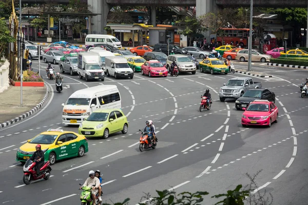 Bangkok Thailand Circa Feb 2015 Ordinary Street Scene Transport People — Stock Photo, Image