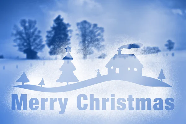 Winter scenery snow spray Merry Christmas — Stock Photo, Image