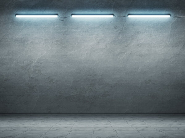 пол с неоновым освещением
