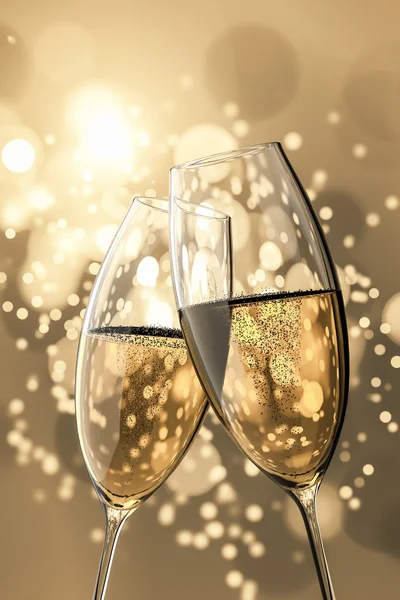 2 şampanya bardağı — Stok fotoğraf