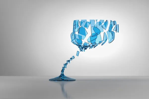 Gebroken wijnglas — Stockfoto