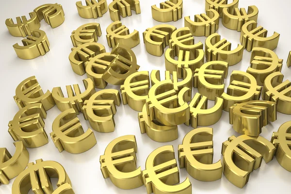 Golden euro signs — Stock Photo, Image