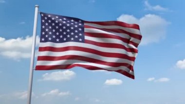 Amerika Birleşik Devletleri bayrağı mavi gökyüzü görüntüsü