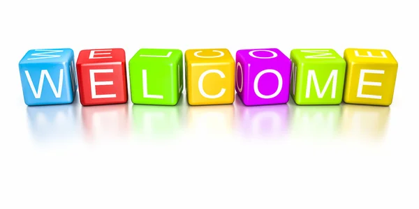 Welcome dice — Stock Photo, Image