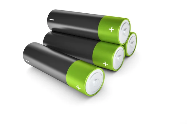 Чорно-зелені батареї — стокове фото