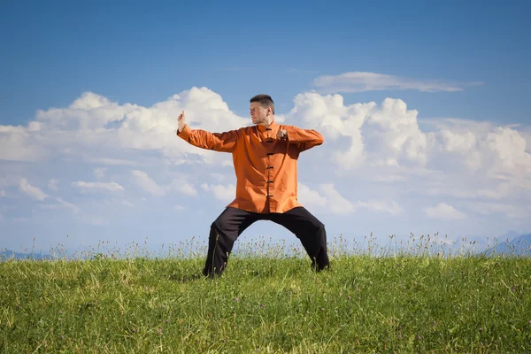 Qi-gong buiten — Stockfoto