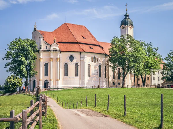 A németországi Bavaria Wieskirche — Stock Fotó