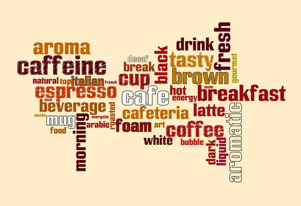 Café texte nuage — Image vectorielle