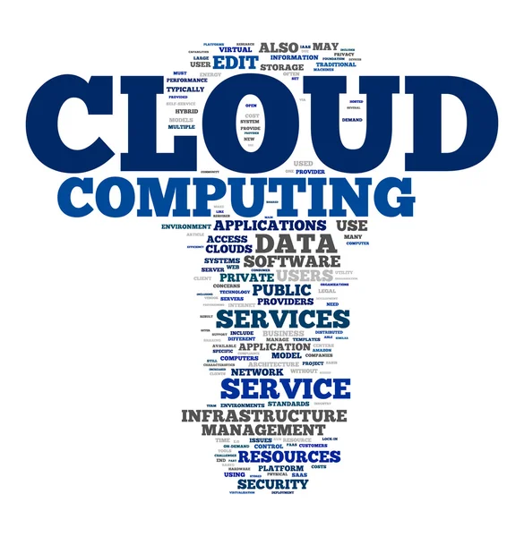 Cloud computing cloud textu — Stockový vektor