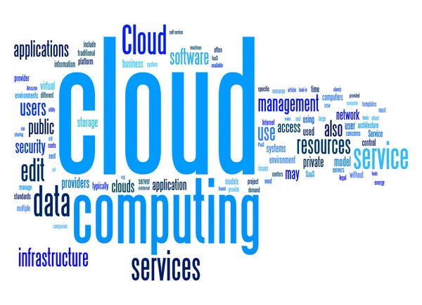 Cloud computing text moln — Stock vektor