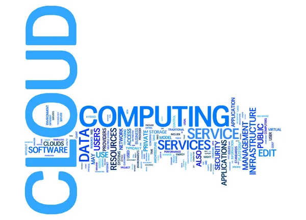 Bilgisayar metin bulut bulut — Stok Vektör