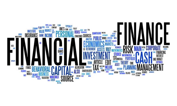 Nuage de texte financier — Image vectorielle