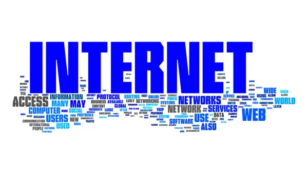 Nube de texto de Internet — Vector de stock