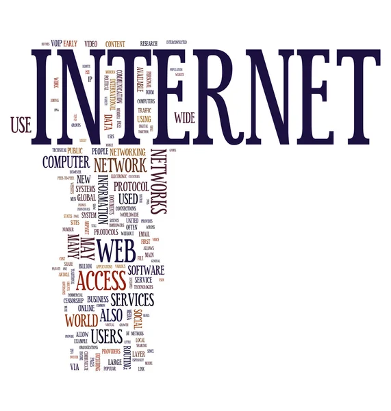 Internet metin bulut — Stok Vektör